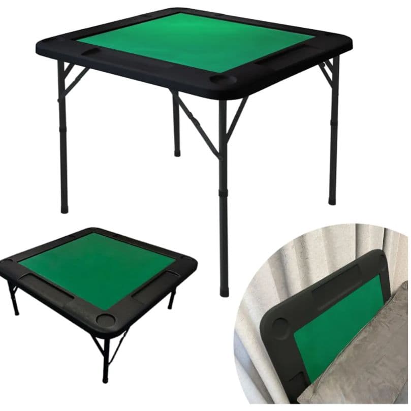麻雀台 麻雀卓 家庭用 折り畳み式 麻雀テーブル 高さ2段階調整 ブラック