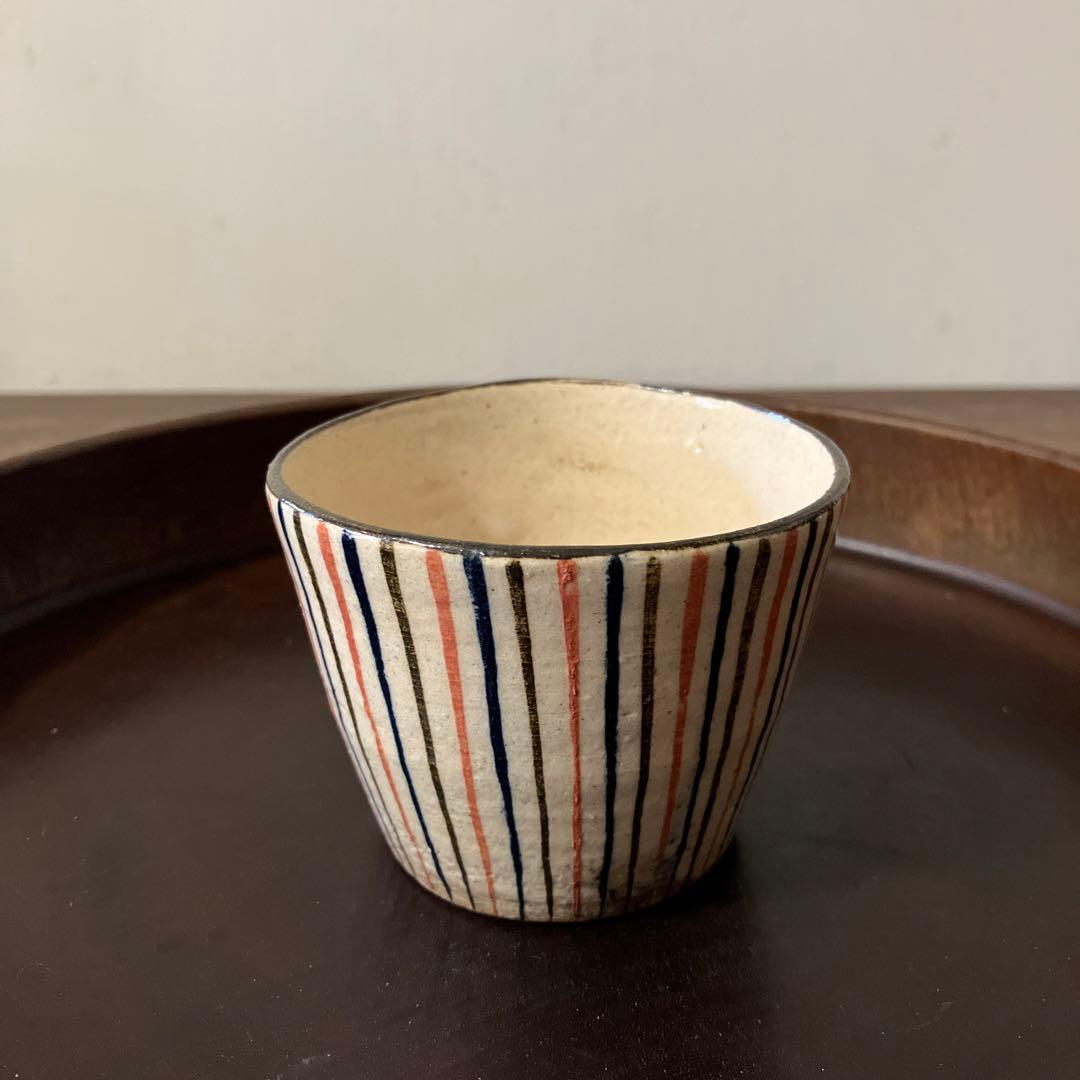 麦藁手蕎麦猪口　瀬戸　十草　美濃　古道具　　青山二郎　白洲正子　古民芸　酒器