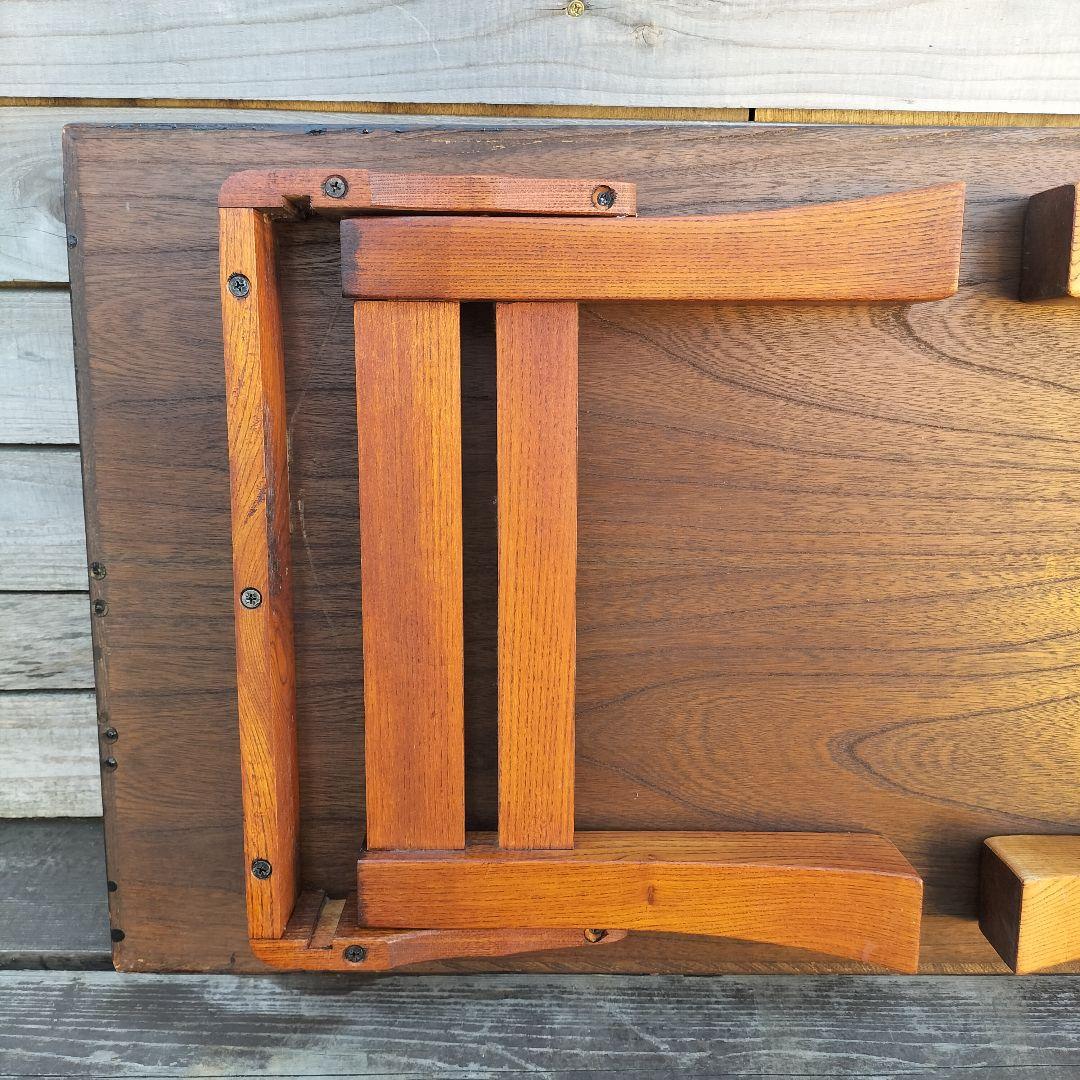 M♦アンティーク　欅　二月堂　折り畳みコーヒーテーブル　センターテーブル