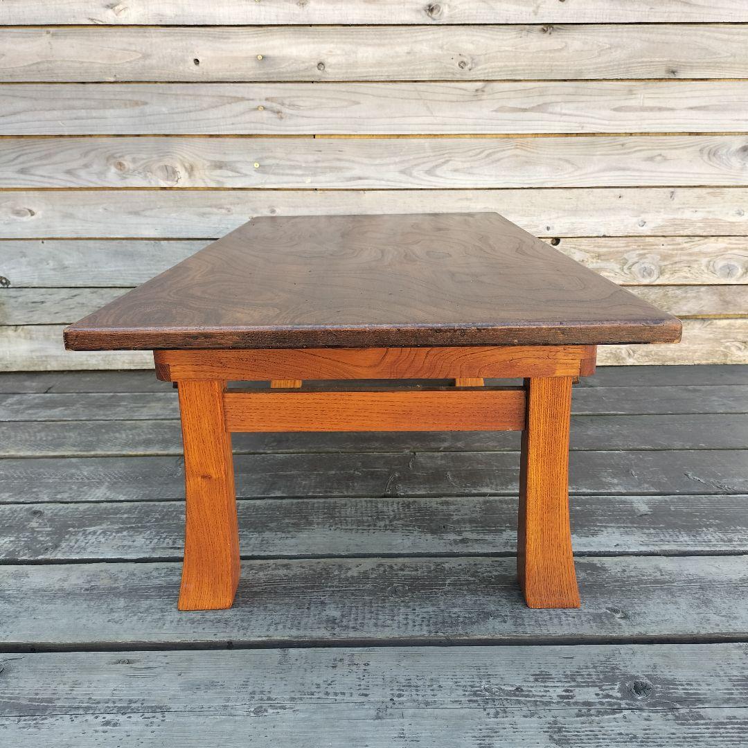 M♦アンティーク　欅　二月堂　折り畳みコーヒーテーブル　センターテーブル