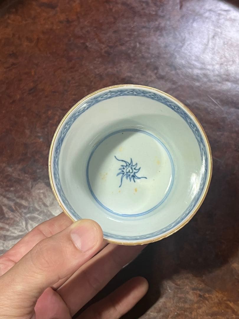 古伊万里　蕎麦猪口　あじさい　鶯　ウグイス　梅　雀　雲雀　紫陽花　民芸　民藝