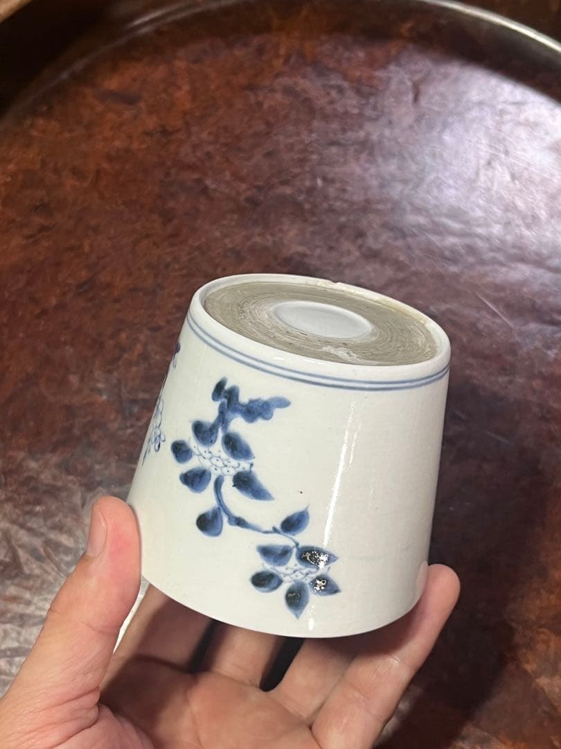 古伊万里　蕎麦猪口　あじさい　鶯　ウグイス　梅　雀　雲雀　紫陽花　民芸　民藝