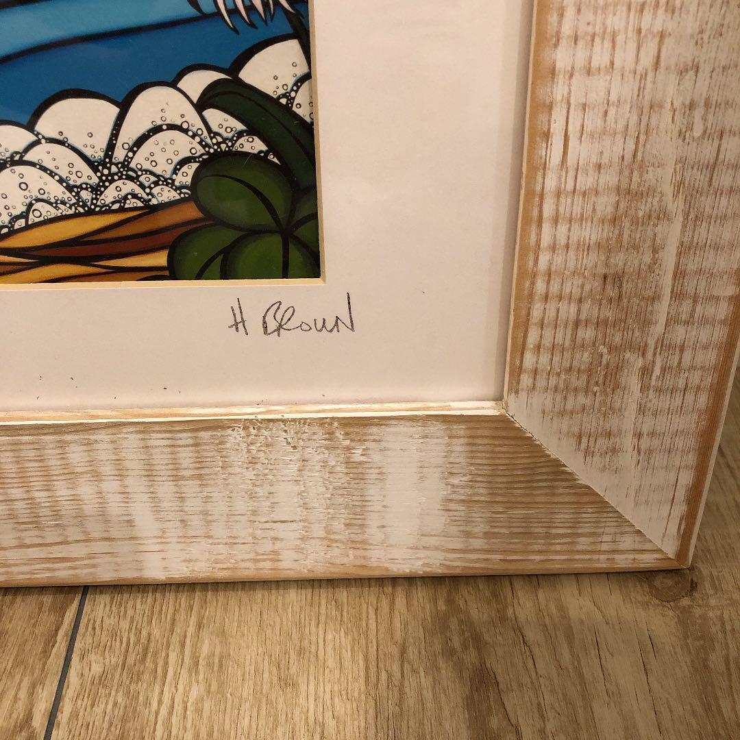 ヘザーブラウンの絵画と額のセット