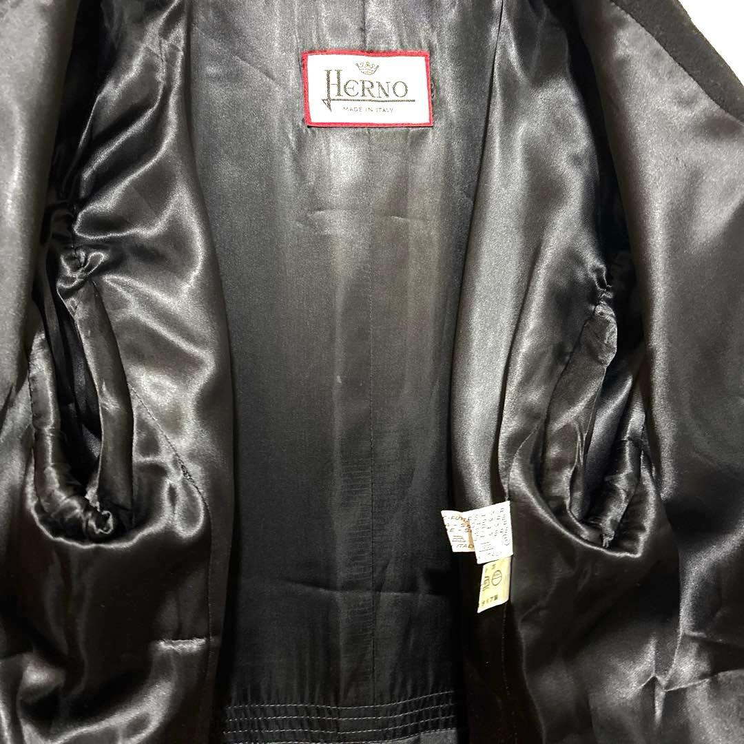 美品ヘルノ ダブルチェスター ロングコート　カシミヤ シルクスカーフ herno