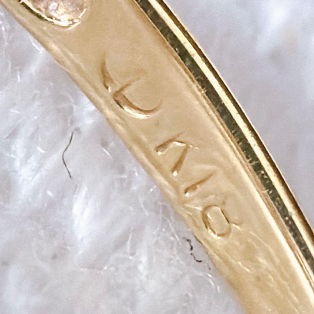 【1541】 K18 天然ダイヤモンド 2連 透かし V字 11.5〜12号