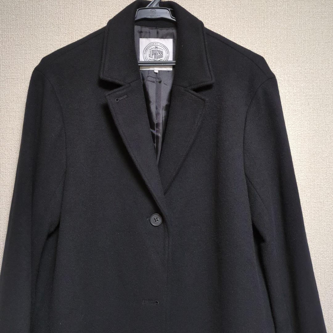 美品　オンワード　jプレス　チェスターコート　黒　クリーニング済　上品