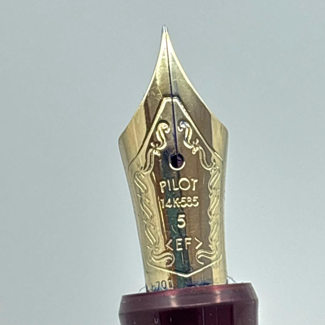 PILOT カスタム74 万年筆 14K 585 赤 ボルドー 筆記可 インク付