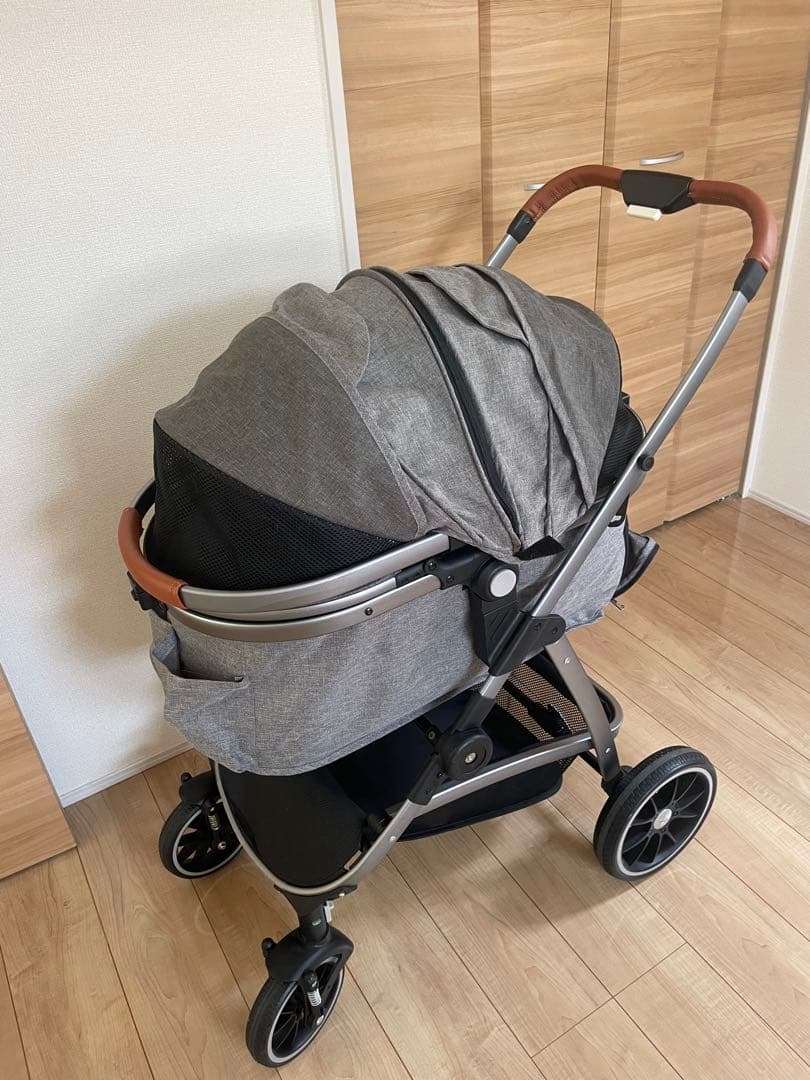 値下げしました‼️折りたたみ式ペットカート グレー送料込みで安心