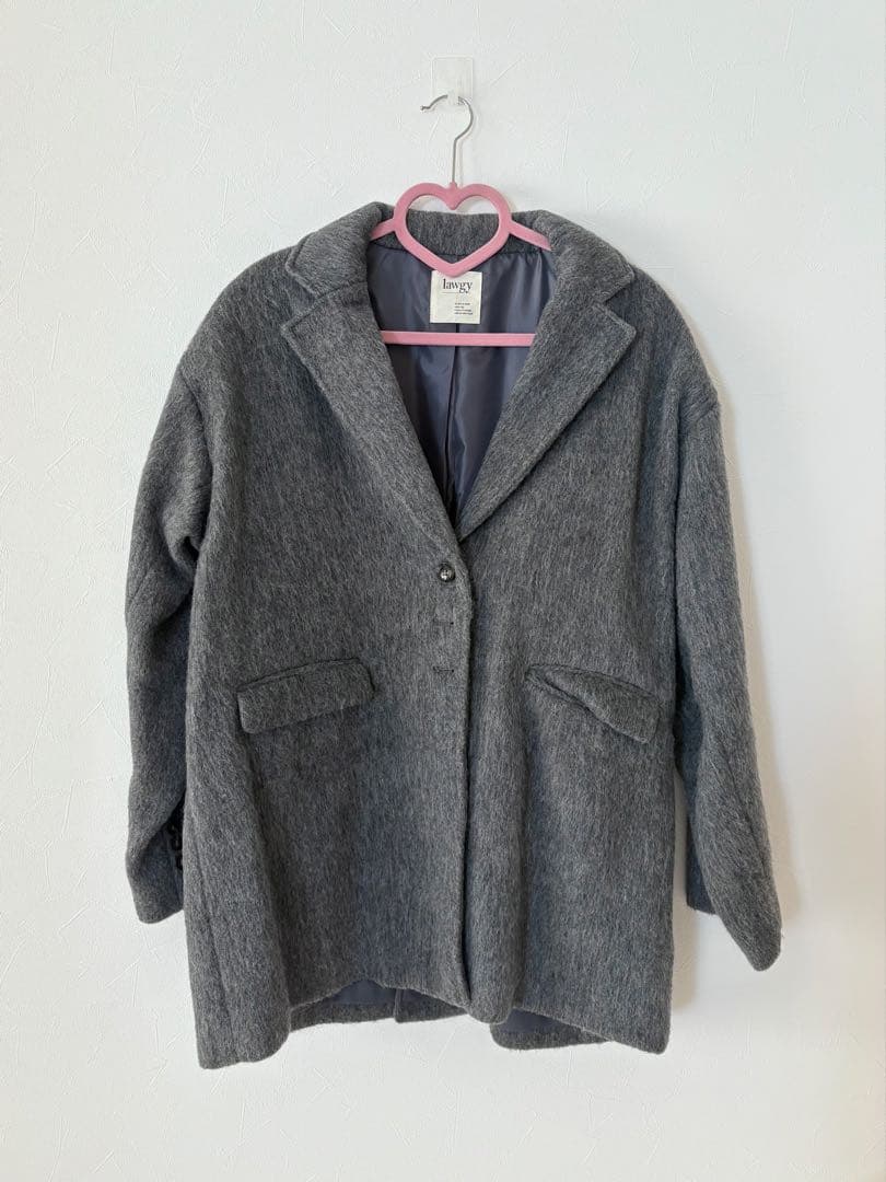 lawgy シャギーアクセントボタンジャケットコート