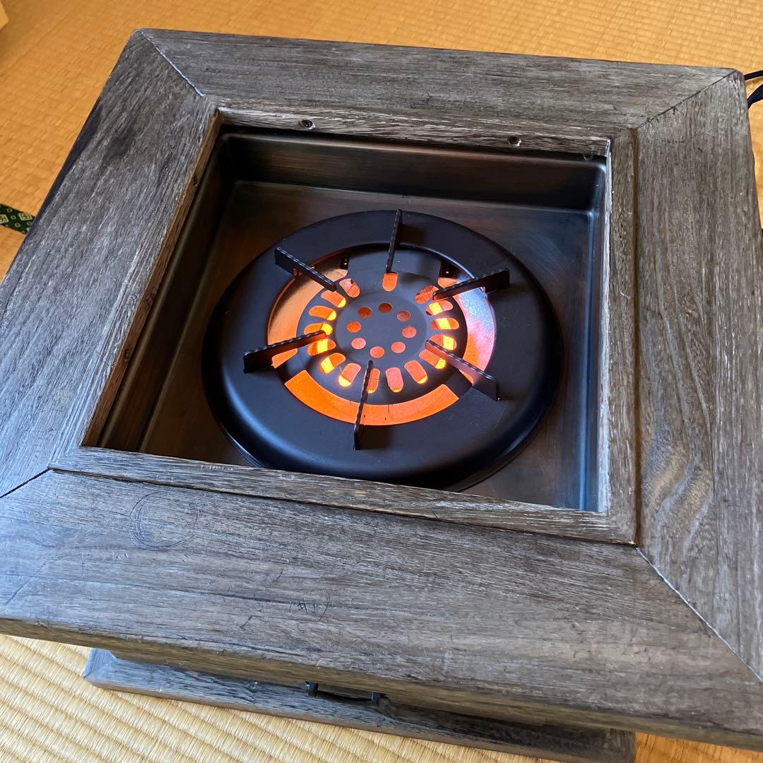 囲炉裏　電気火鉢　桐テーブル　ハロゲンヒーター　日本製