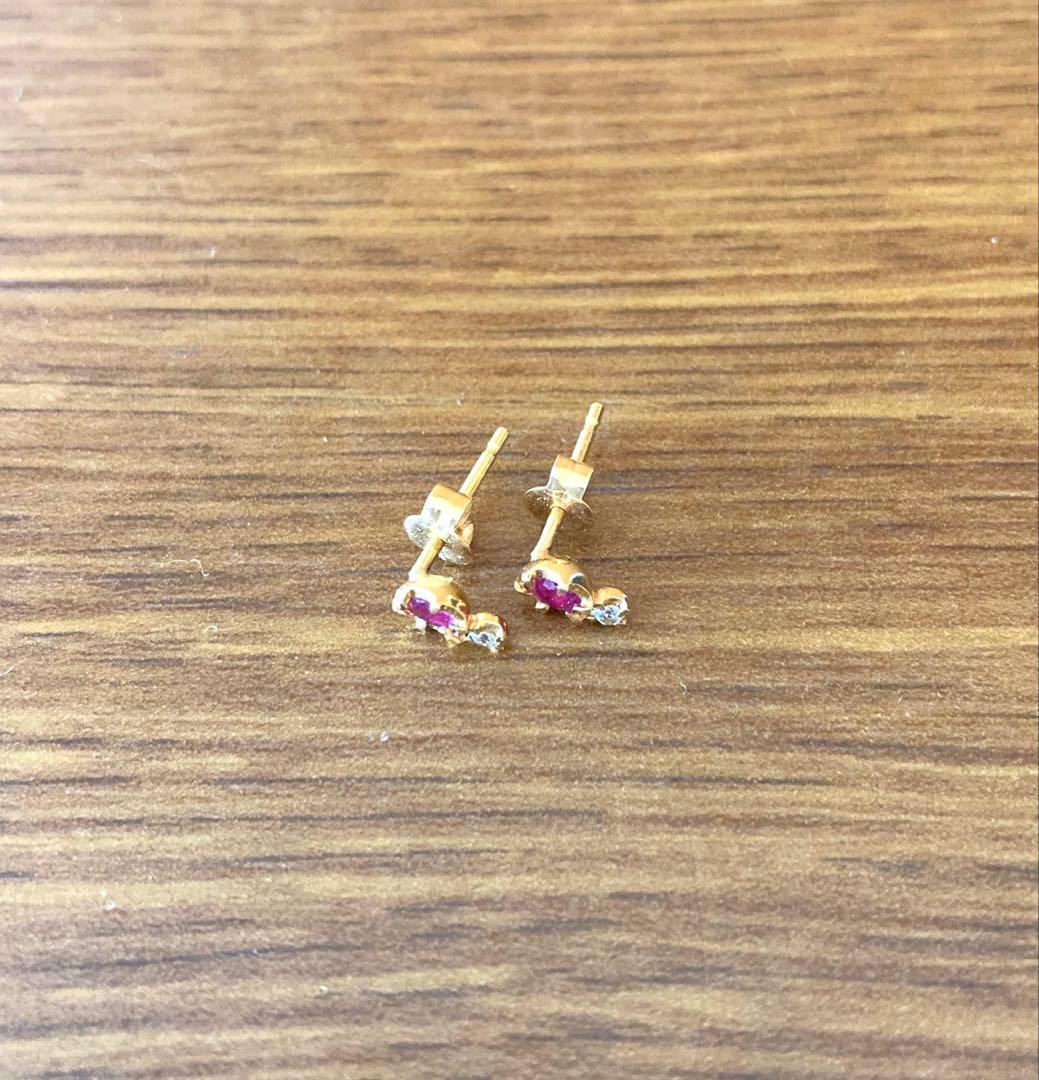 4℃ ルビー　ダイヤ　ゴールドピアス