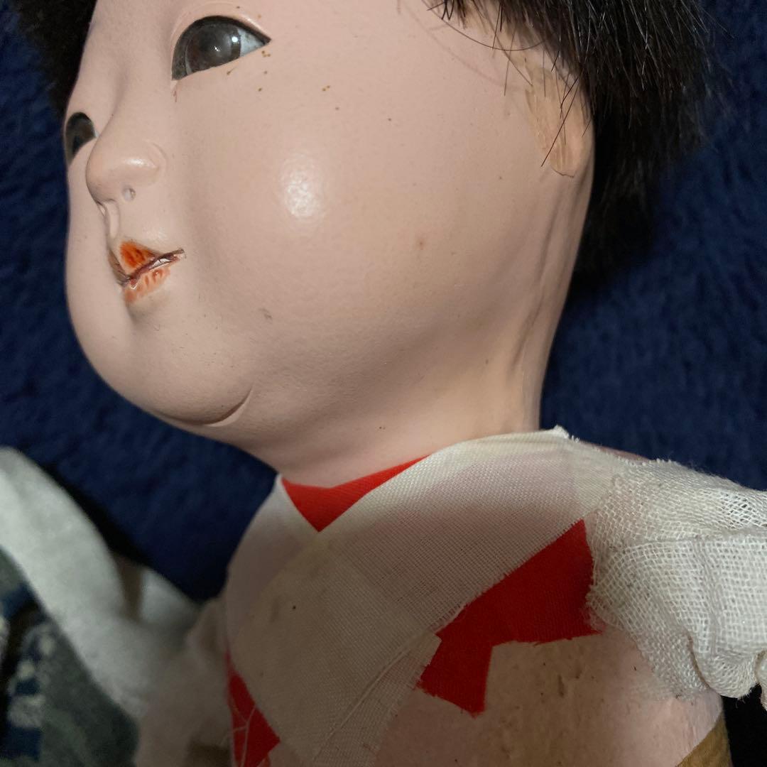 マ様おまとめ　市松人形　2体　男の子と女の子　鳴き　正絹縮緬着物