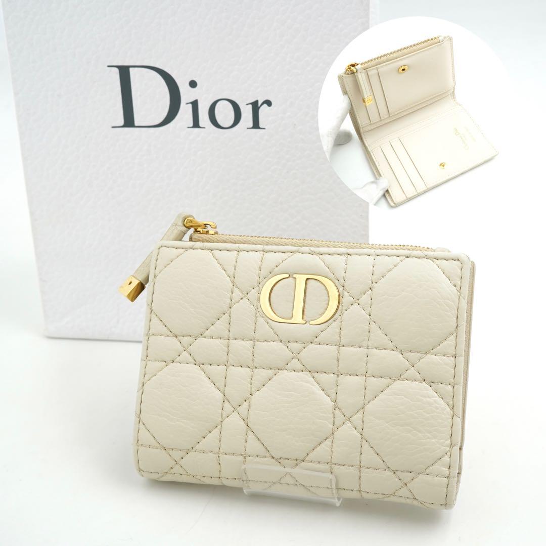 ✨極美品✨　Dior ディオール　ミニ財布　二つ折り　カロ　ダリア　レザー