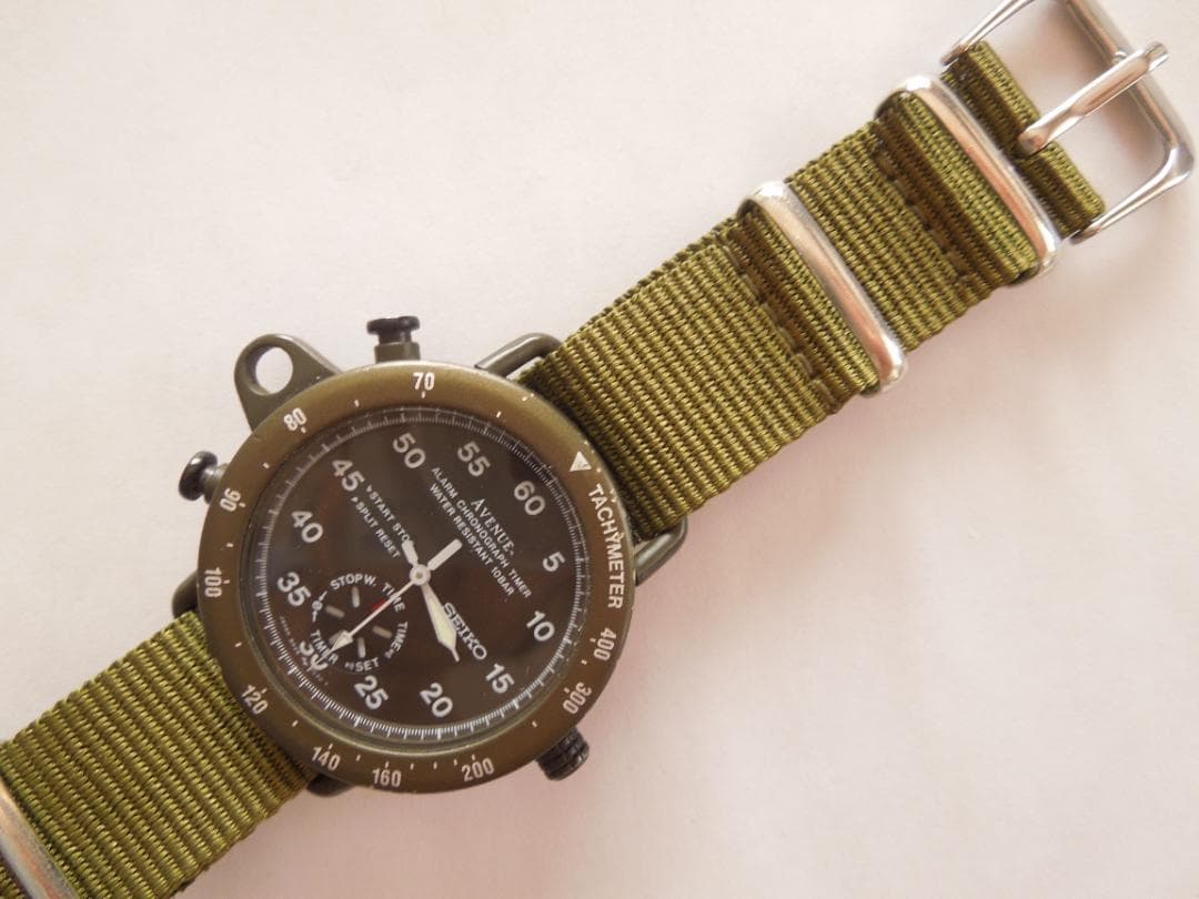 セイコー　アベニュー　ミリタリー　防水　アラーム　タイマー　ストップウォッチ