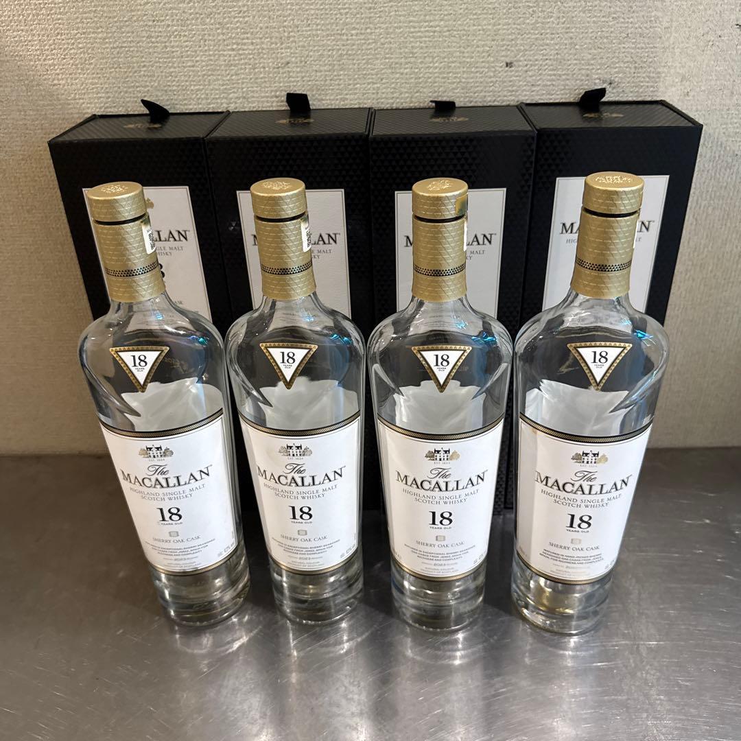 MACALLAN マッカラン 18年 700ml 空瓶 4本 空箱4個