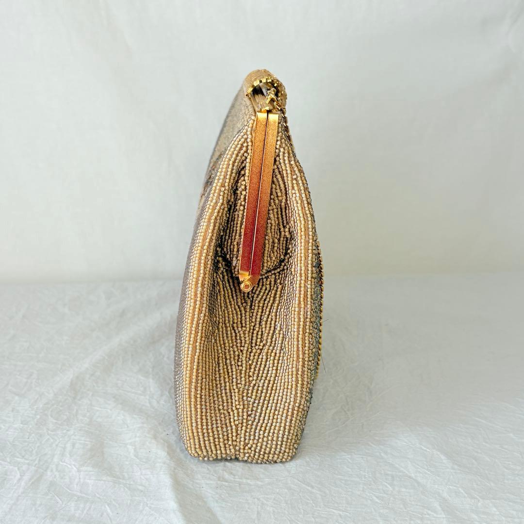 二重糸本刺繍ビーズバック 卒業 入学式 結婚式 パーティーバック 和装