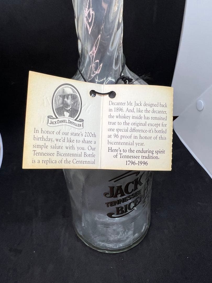 【超レア、ボトルのみ】ジャックダニエル のテネシー州立200年記念ボトル