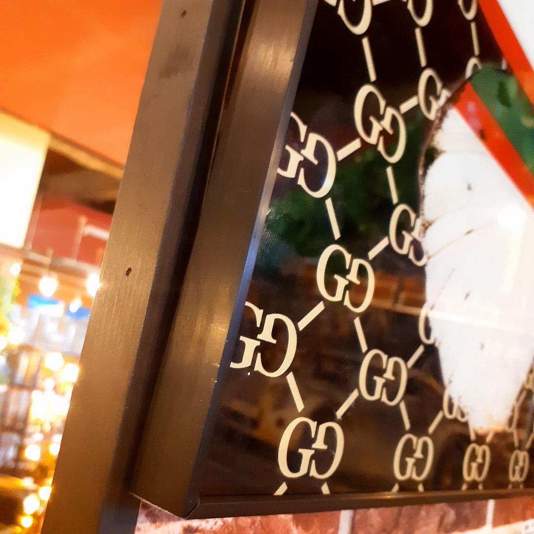 輸入雑貨　特殊強化ガラスアート　『GUCCI』　ミラーアート　60×40cm