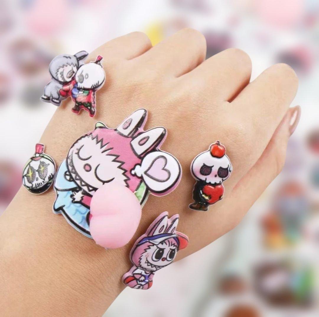 【急速発送】SNS話題 labubu お尻3Dシール60枚セット ぷくぷくシール