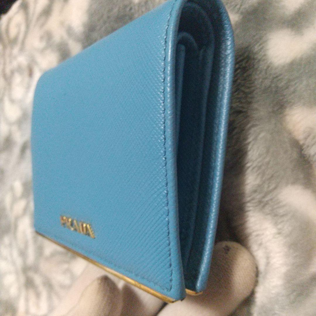 PRADA サフィアーノ 二つ折り財布ブルー系