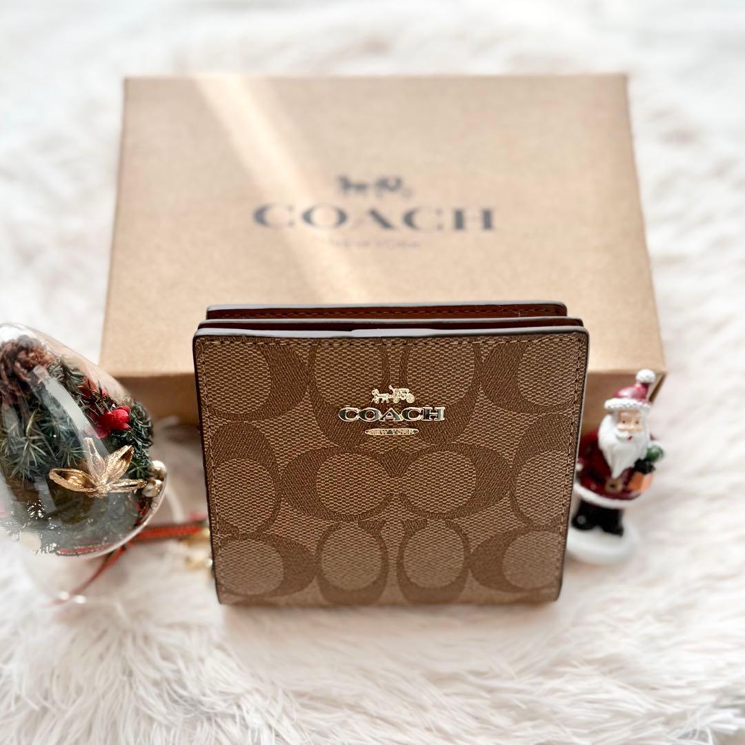 大人気✨COACH コーチ 二つ折り財布 財布 ウォレット シグネチャー 新品