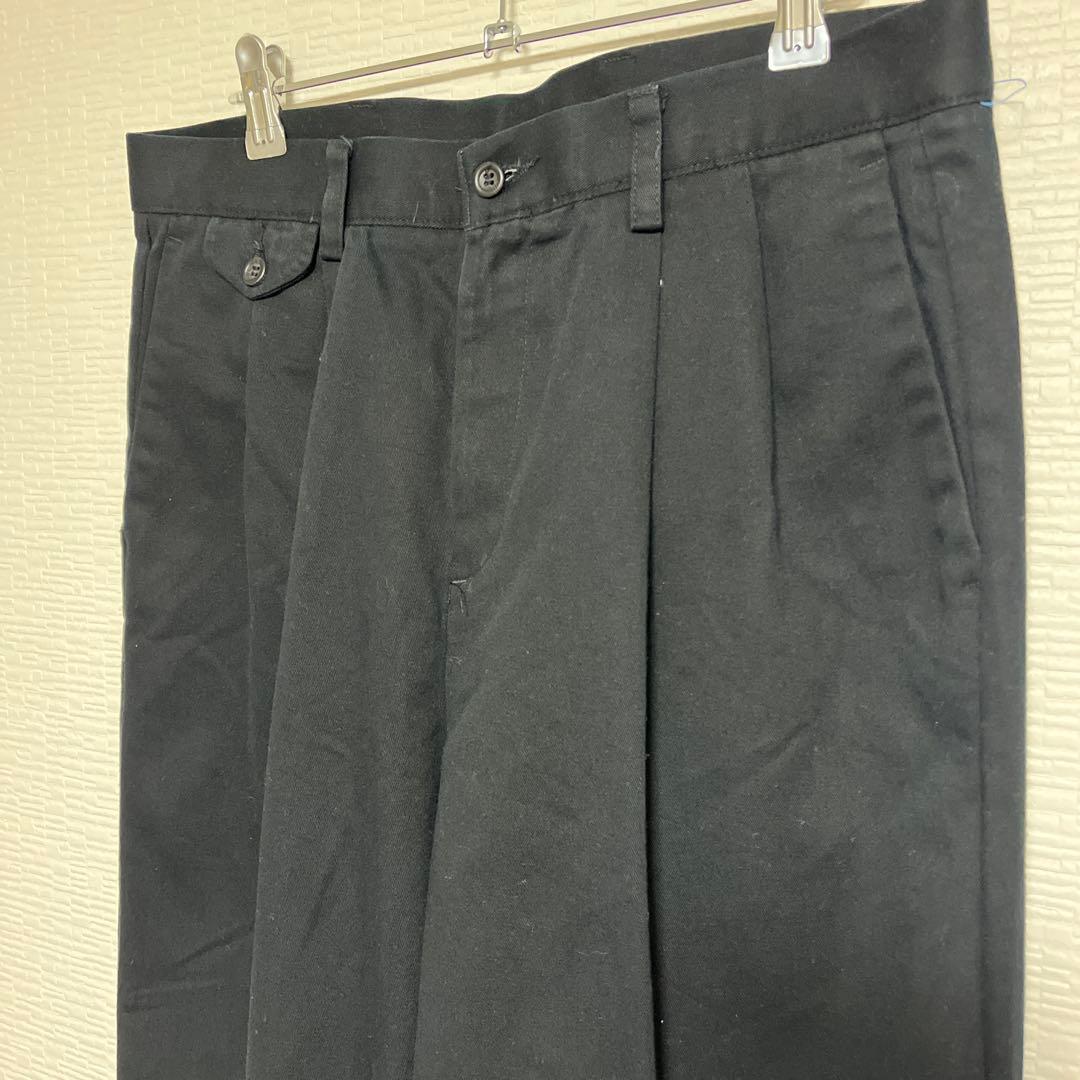 カ*イ様 美品 激安 新品　黒　DOCKERS ブラック　ツータック　チノ ドッ