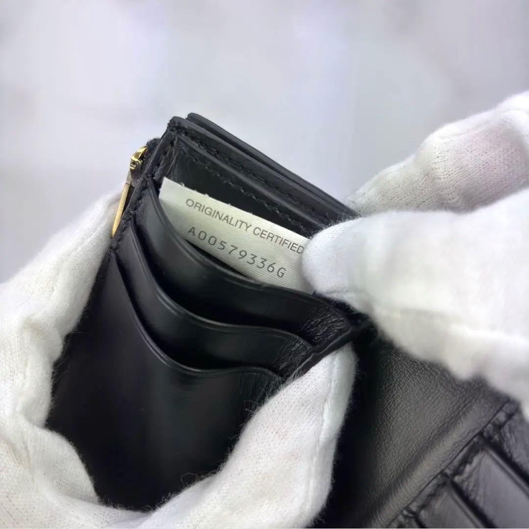 【極美品✨】BOTTEGA VENETA ブラック 3つ折り 財布 カセット