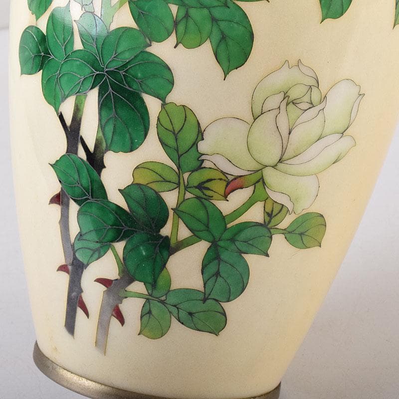 七宝焼　花文　花瓶　V　8090