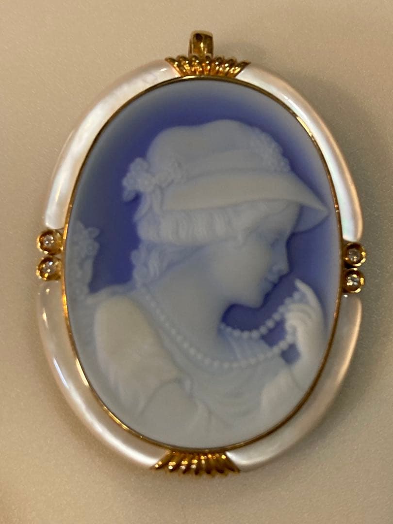 カメオブローチ K18 ダイヤ