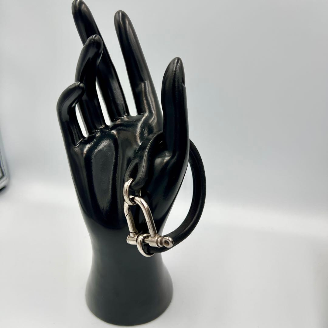 国内正規品　GUCCI グッチ ホースビットブレスレット シルバーレザー18号