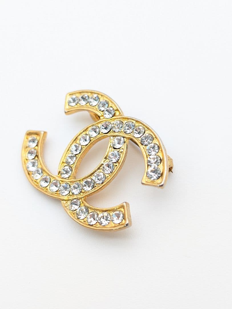 CHANEL　シャネル　ブローチ　ゴールド　ラインストーン　ココマーク