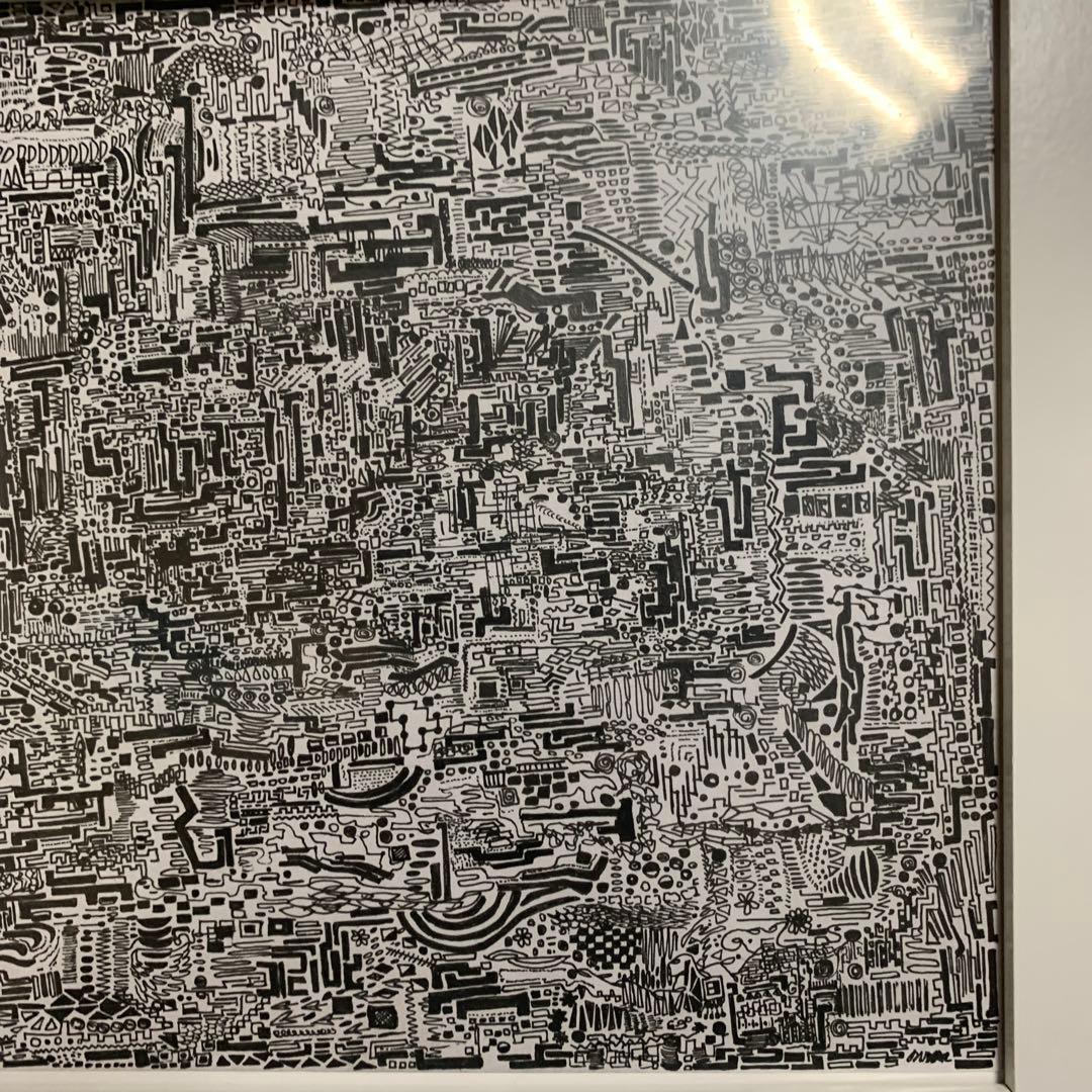 手描き、模様画、モノクローム