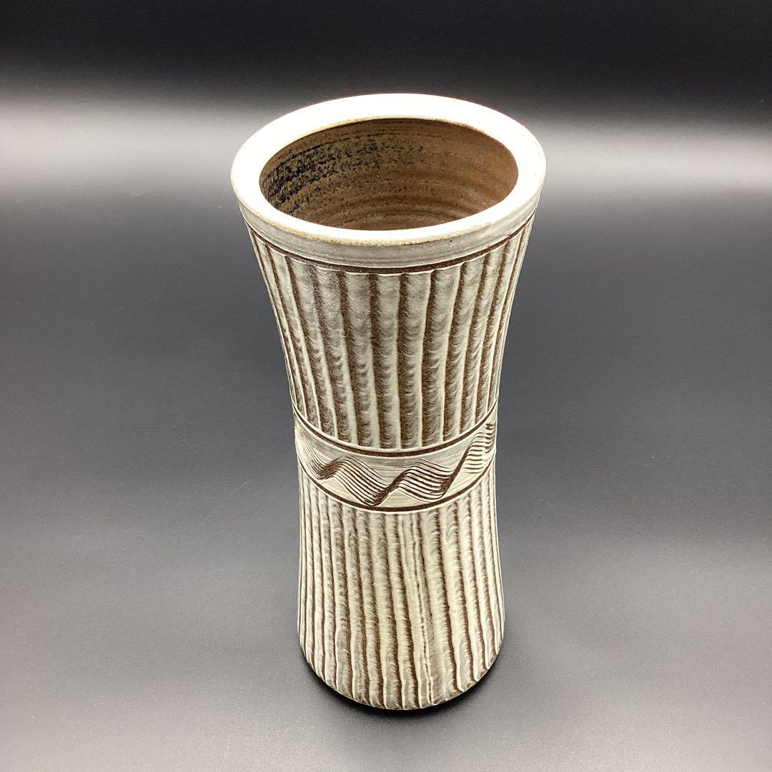 小石原焼　花入れ　杵型　刷毛目花入　箱無し