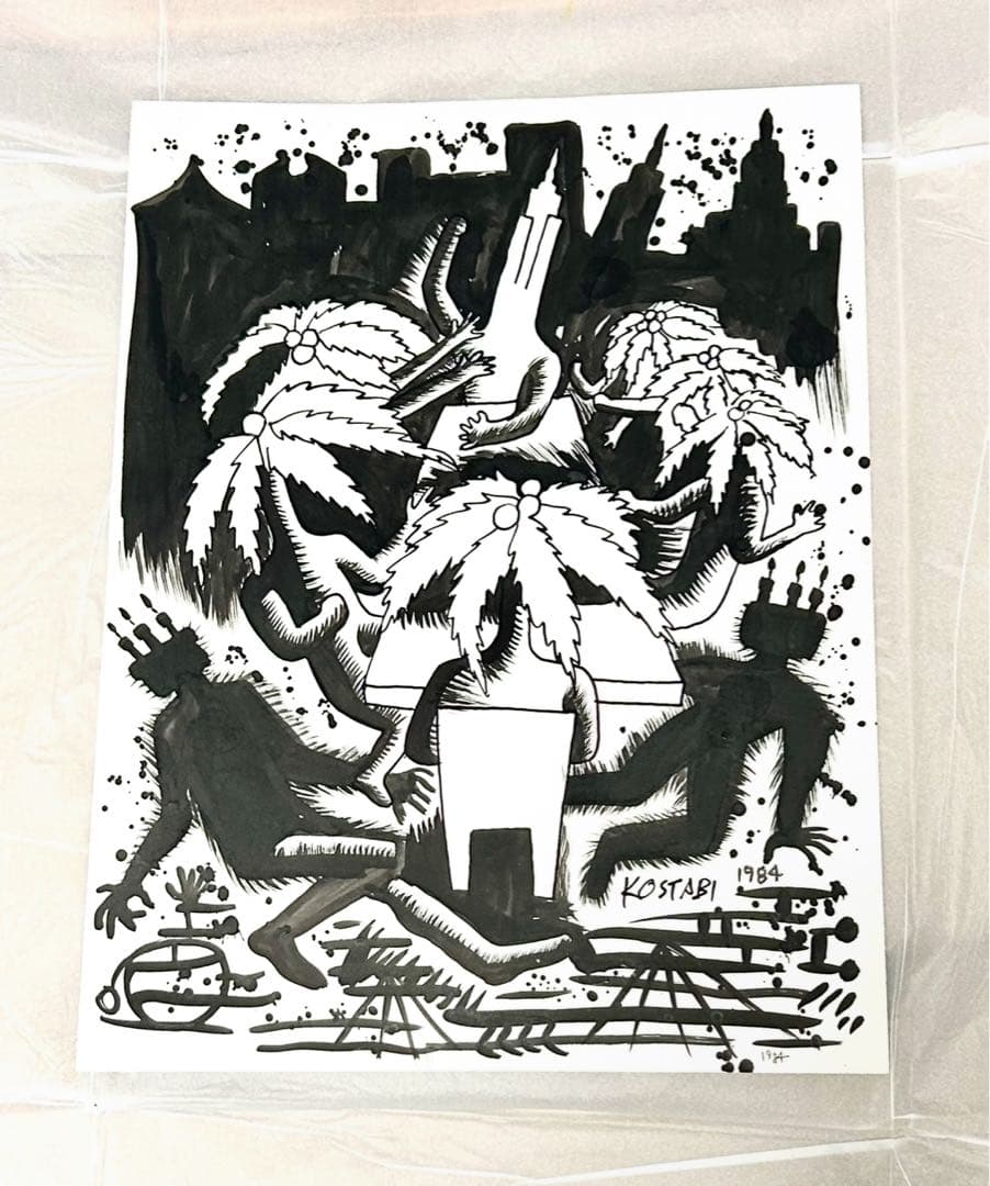 貴重一点物マークコスタビMARK KOSTABI 直筆デッサン証明書付1984