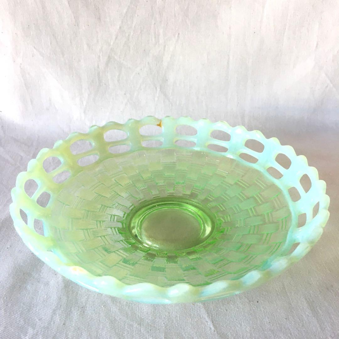 ガラスプレート　アンティーク　アメリカ　フェントン