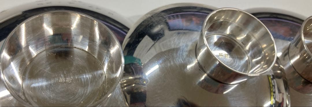 3点 純銀盃 純銀 銀盃 盃 シルバー 金属工芸 刻印　約208g