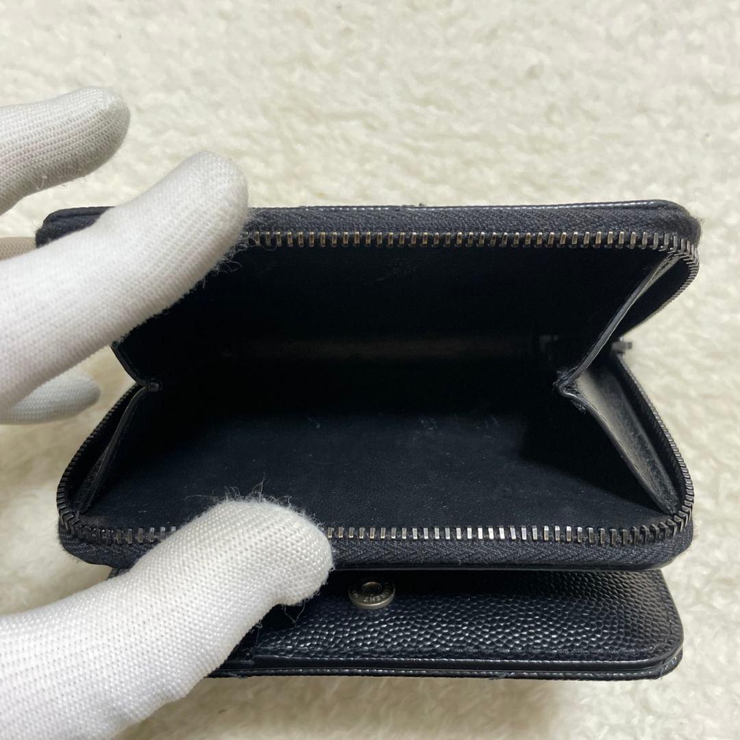 くんくん様 　サンローラン　折り財布　キャビアスキン　極美品‼️