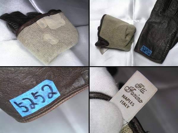 大人の冬を格上げする 上質濃茶伊製ペッカリー peccary 革手袋 西武タグ付