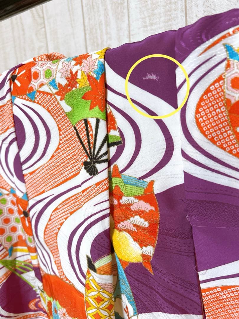 レトロ着物♡七五三　7歳　女の子　フルセット　一式　紫系