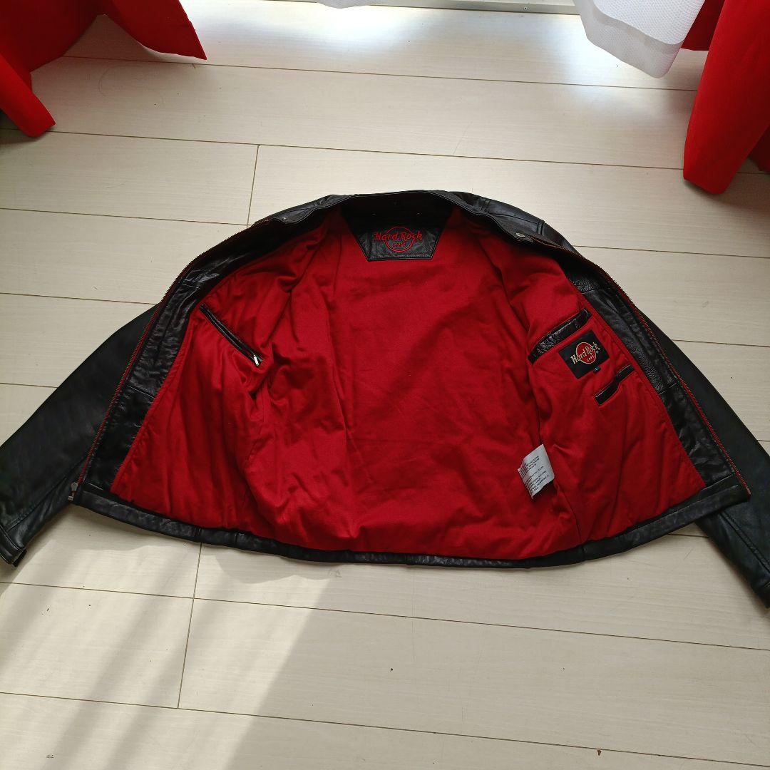 ハードロックカフェ革ジャン 黒(裏地赤)