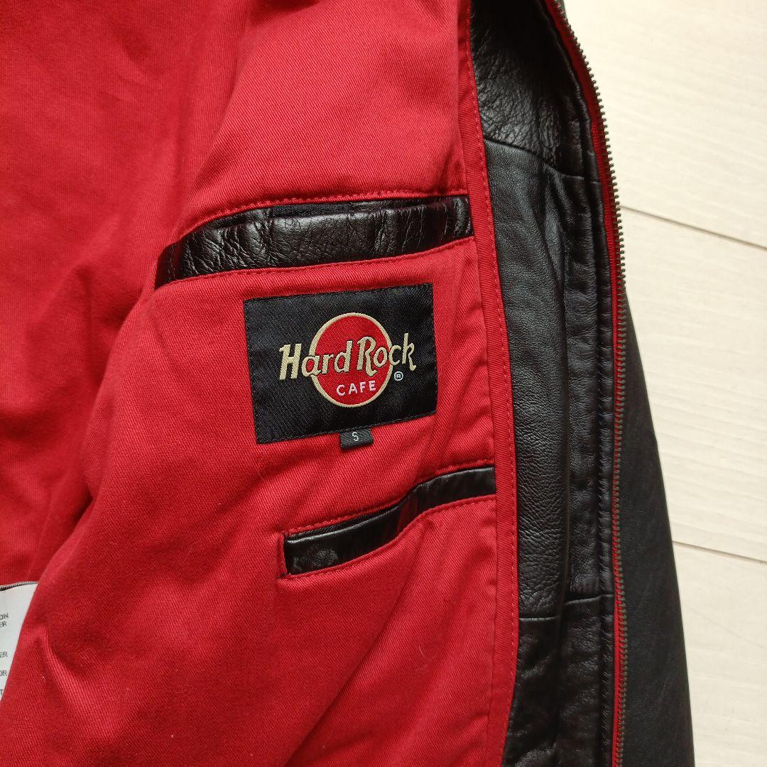 ハードロックカフェ革ジャン 黒(裏地赤)