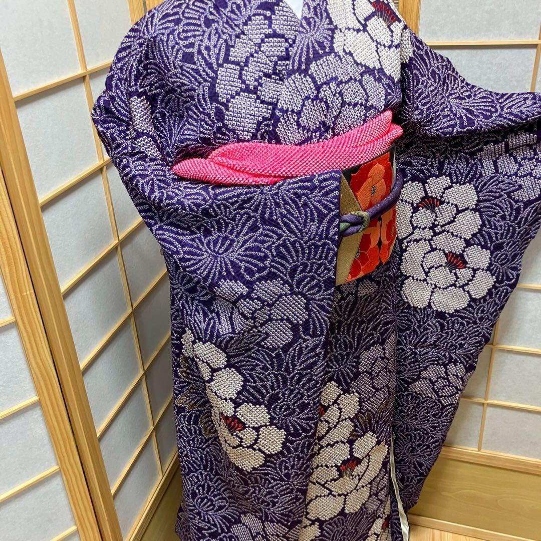 ひつじ様［4357］振袖 総絞り 金彩 成人式 卒業式 正絹 着物 袷