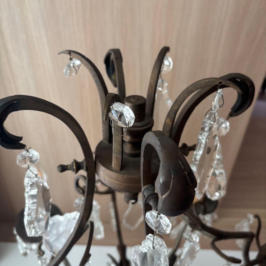 アンティーク　テーブルシャンデリア　4灯　ガラス