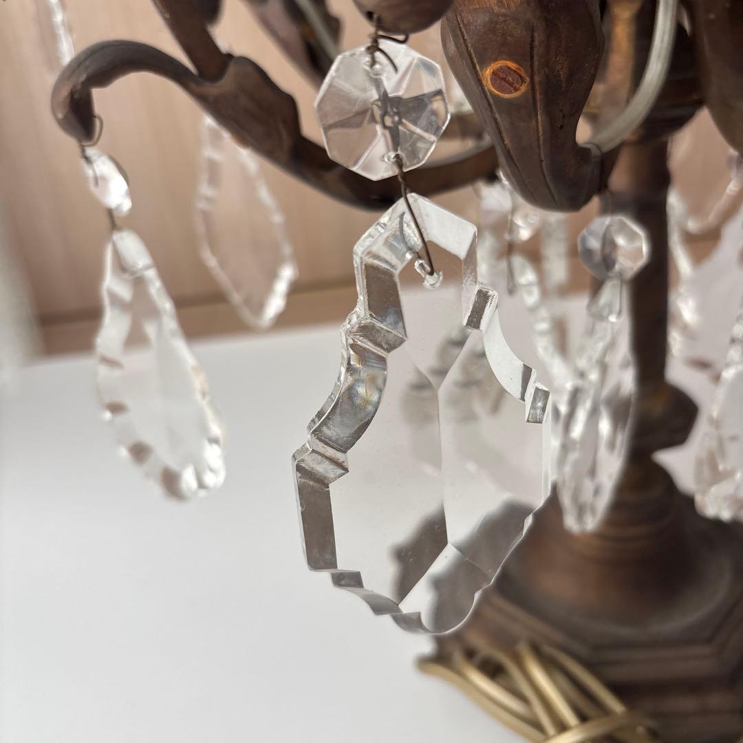 アンティーク　テーブルシャンデリア　4灯　ガラス