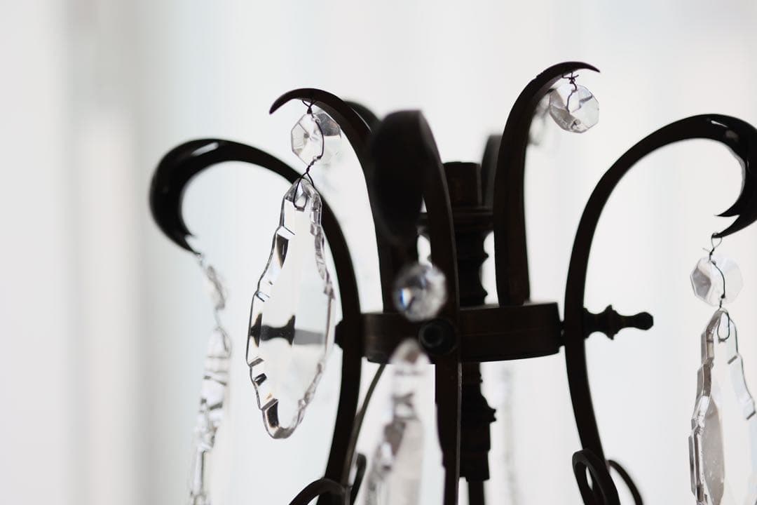 アンティーク　テーブルシャンデリア　4灯　ガラス