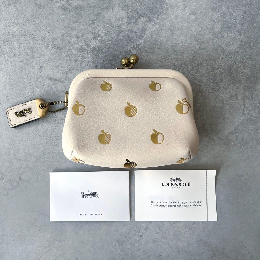 未使用 コーチCOACH リンゴ柄 がま口 ケース
