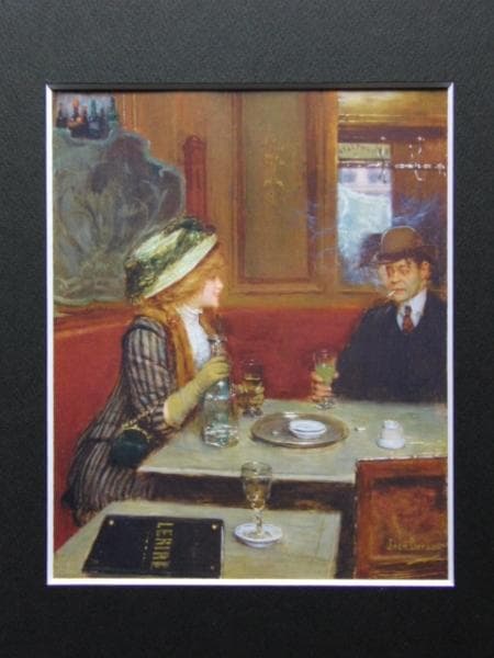 Jean Beraud、Scene de Bistro、希少画集より、新品額装付