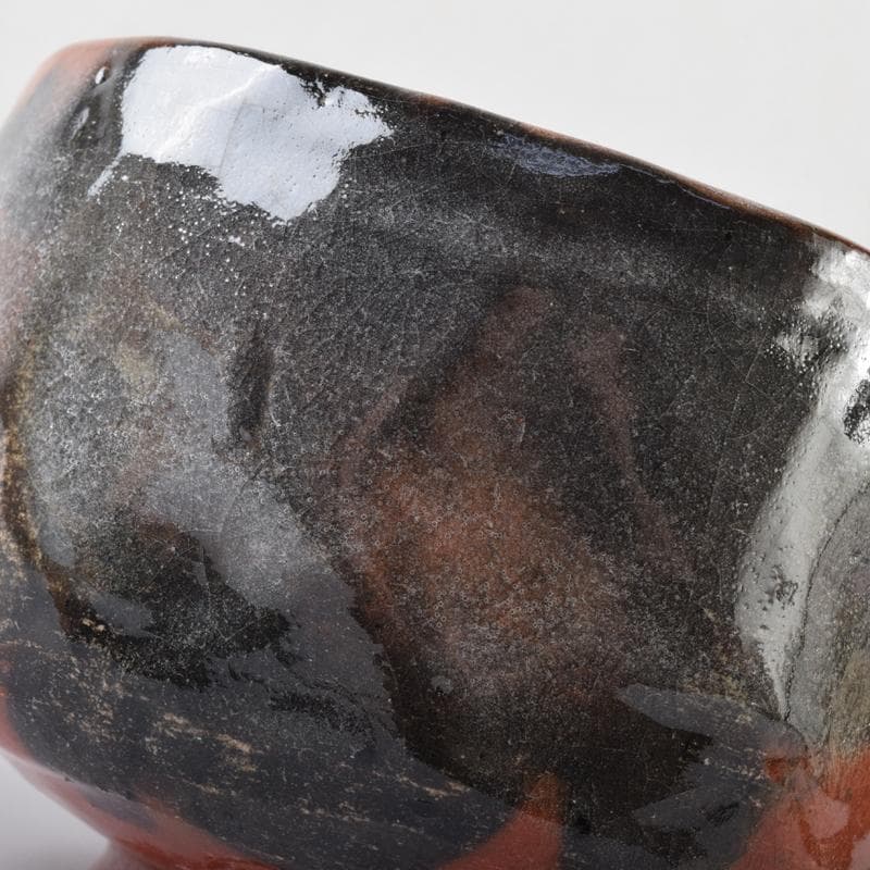 茶道具　楽焼　佐々木松楽造　赤楽茶碗　共箱　C　R8673