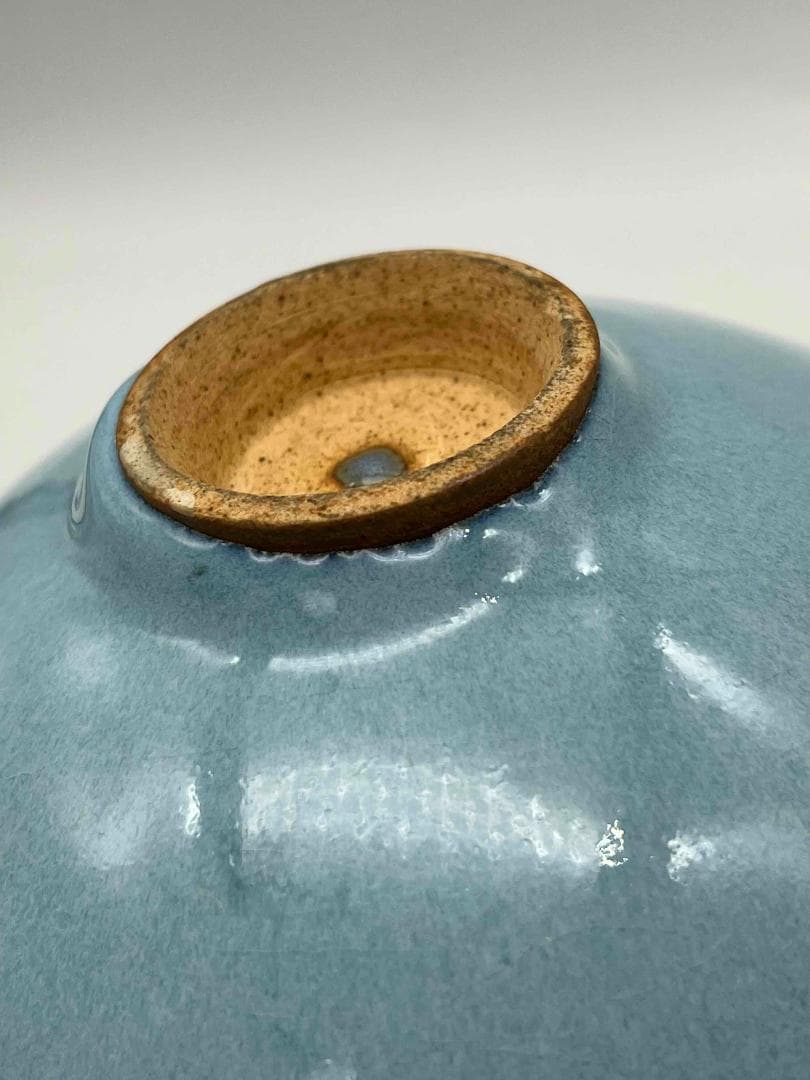 元時代　鈞窯　澱青釉紫斑茶碗　窯変釉　茶道具　水指　水差し(B-95)