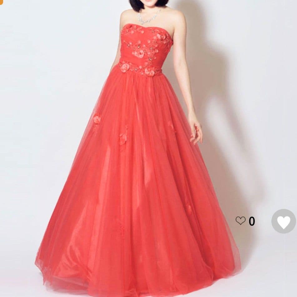 ドレスルームアミ コーラルピンク ロングドレス 演奏会 カラードレス